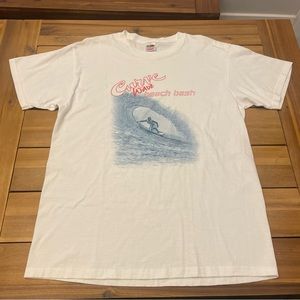 Vintage 90s Curve Wave Beach Bash Liz Clairborne Shirt Large White Surf